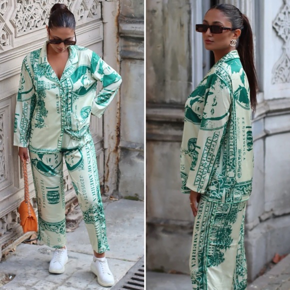 Hipnos and Nicte Limited Edition Money Million Dollar Pajamas Pant Set PJ’s - L - Picture 3 of 5